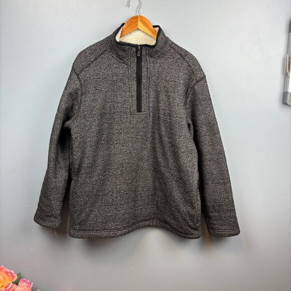 Orvis Classic Collection 1/4 Zip Sherpa Lined Pullover Gray Black Long Sleeve LG - Picture 2 of 9